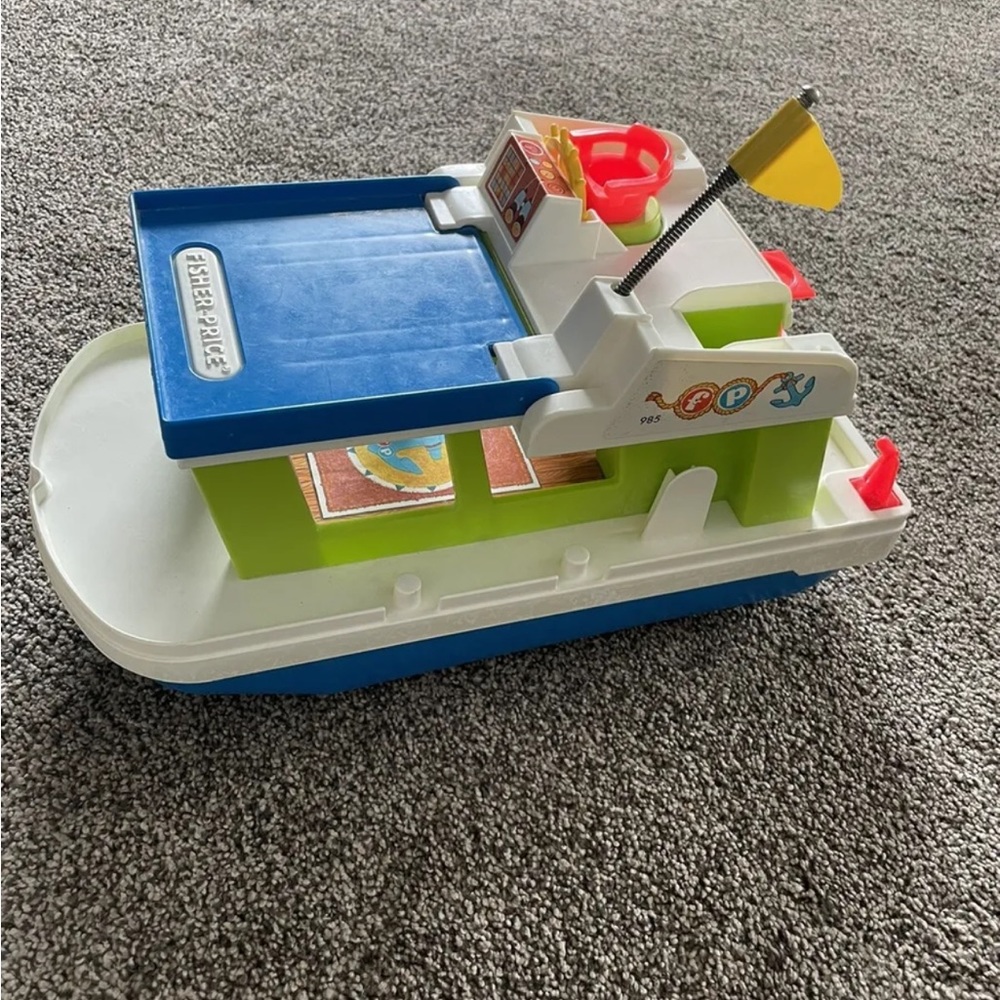 vintage 1972 FP Fisher-Price little people play family HOUSEBOAT house BOAT 985